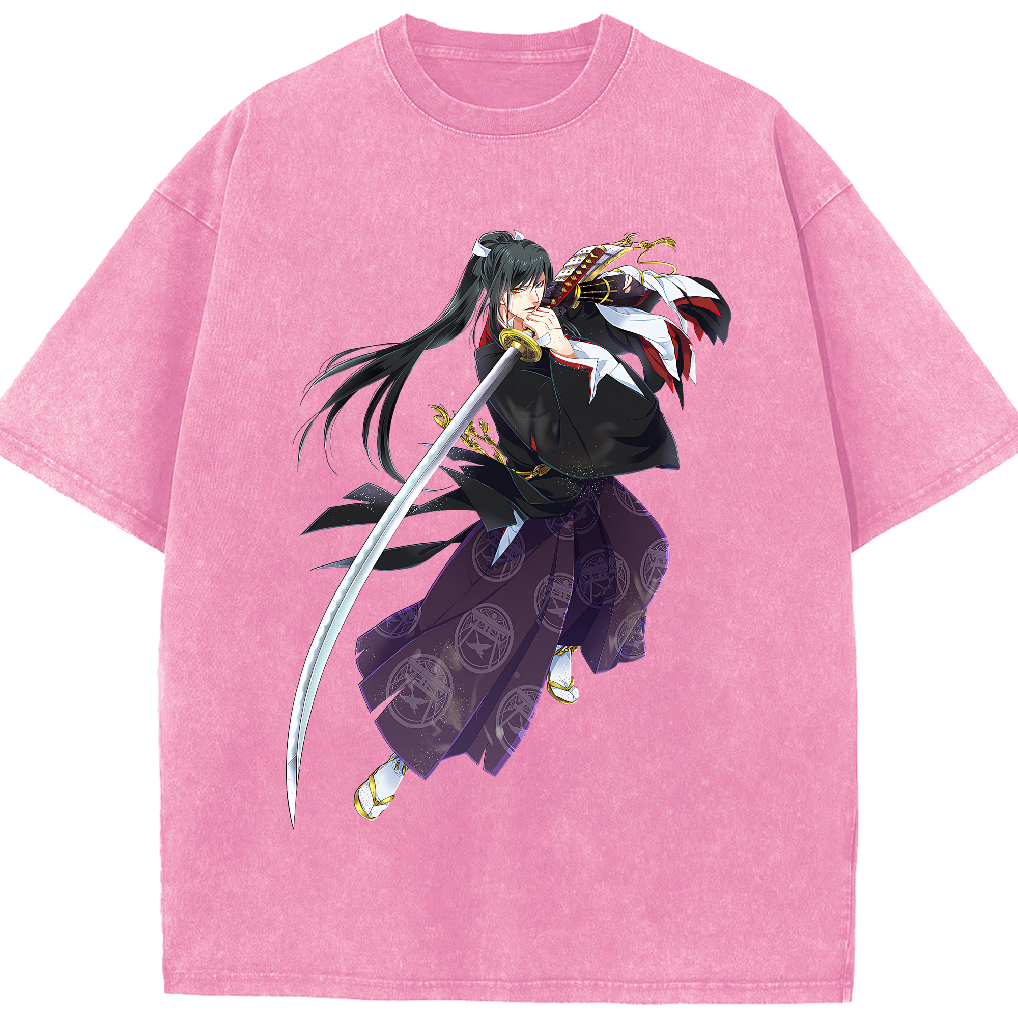 （画像用） 刀剣乱舞 Touken Ranbu 綿100% ヴィンテージ風 半袖Tシャツ（フロントプリント）